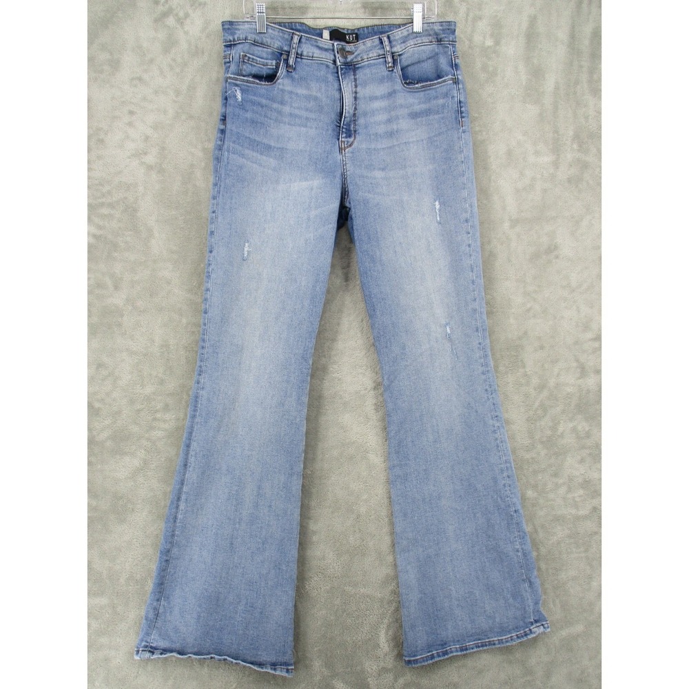 Kut From The Kloth Jeans Womens Size 14 Ana High Rise Flare Stretch Denim Blue